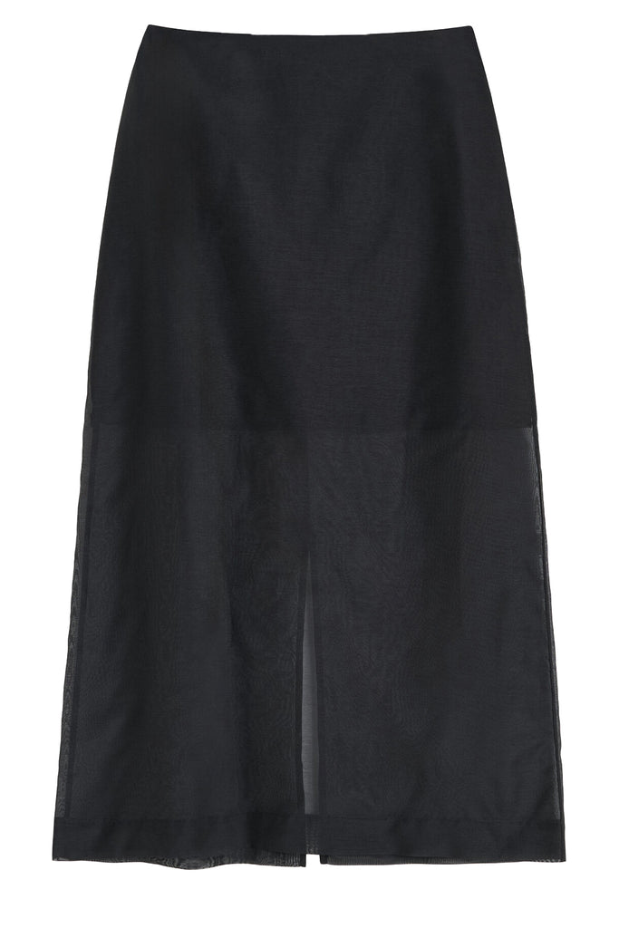 By Malene Birger skirt in black, shown against a plain white background.