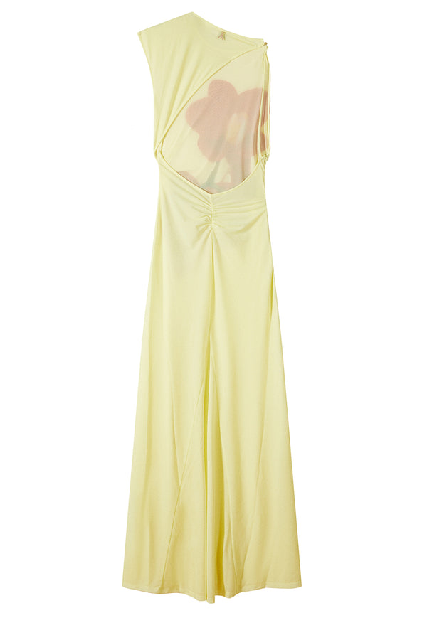 Open Back Flower Detail Maxi Dress