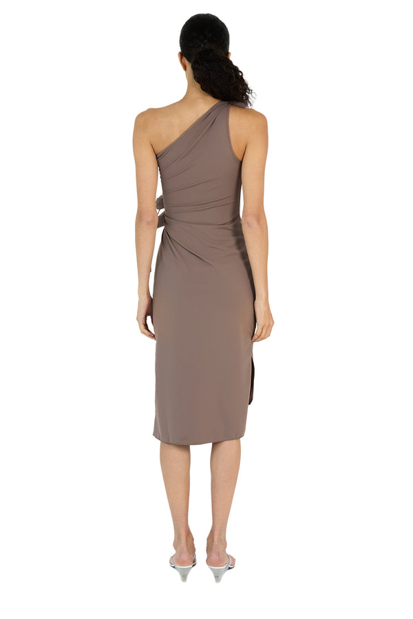 Asymmetric Mini Flower Gown