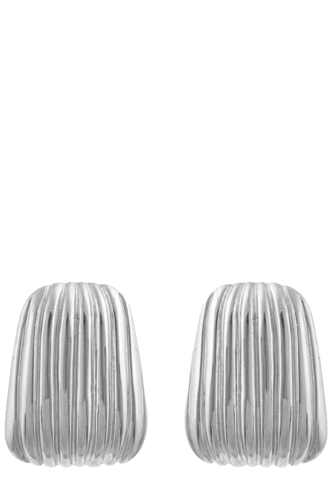 Mayol Jewelry fluted earrings in silver, shown against a plain white background.