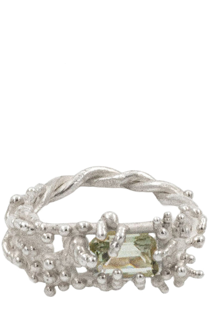 Coral Peridot Ring