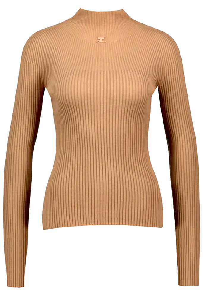 Mockneck könnyű bordás pulóver 