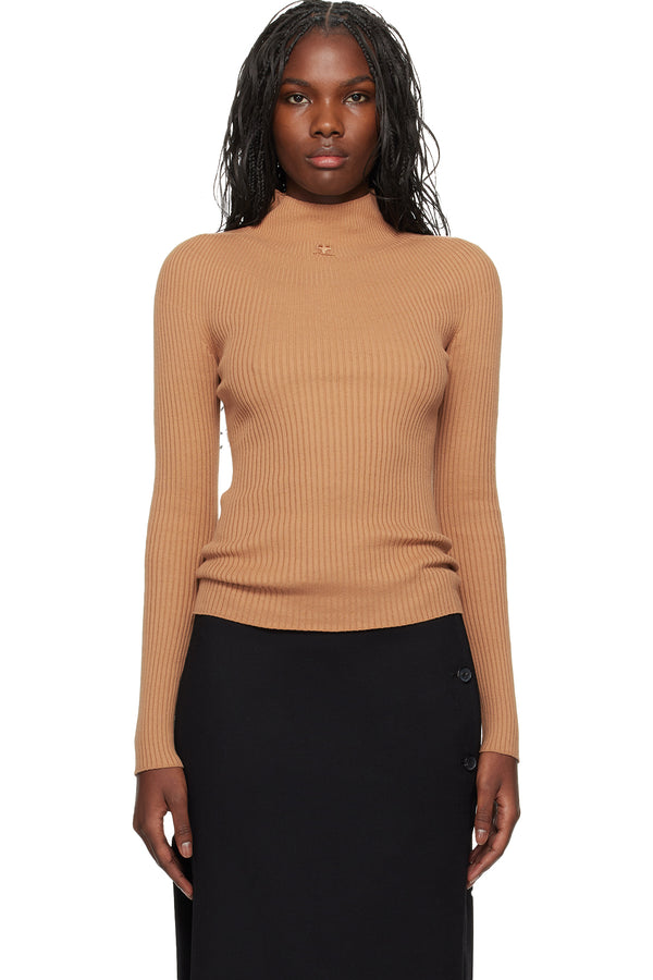 Mockneck könnyű bordás pulóver 