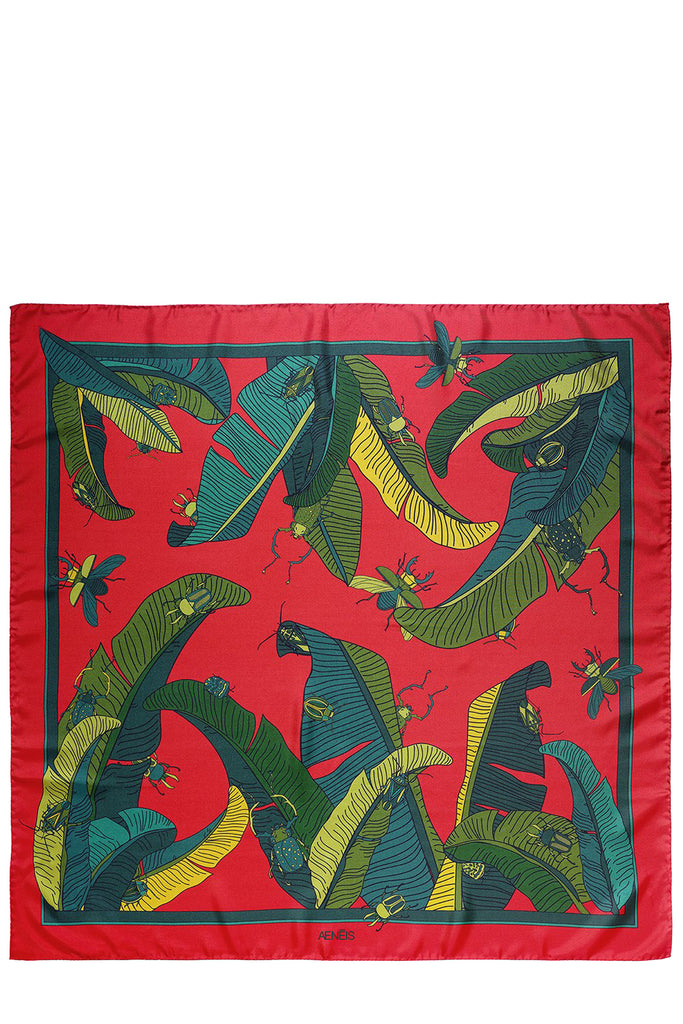 Botanikus mintás selyemsál - 90x90