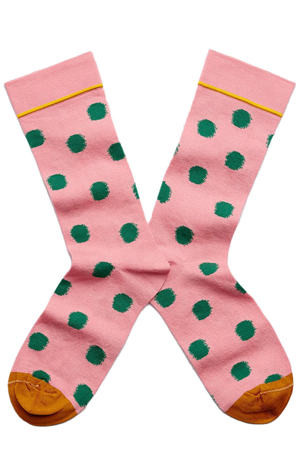 Peach Pink Polka Dot zokni