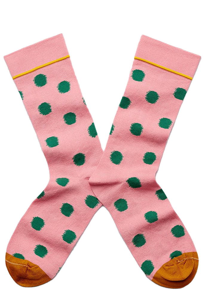 Peach Pink Polka Dot zokni